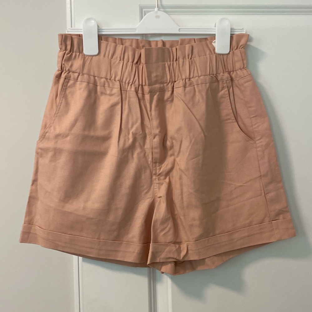 High-Waist Paper Bag Shorts